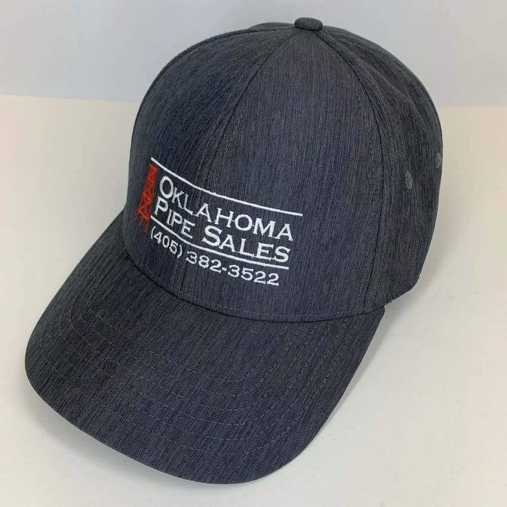 Oklahoma Pipe Sales Hat Gray OSFM Adjustable Strap Fahrenheit Baseball Cap